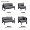 Modern Commercial Aluminum Modular Outdoor Sectional Sofa Set Weatherproof Garden Patio Set SF4070
