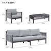 Corrosion-Resistant Powder-Coated Aluminum Sofa Set with Olefin Ropes SF3094