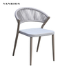 Weather-Resistant Woven Rope Outdoor Patio Chair with Powder-Coated Aluminum Frame VANRIOS MB4137