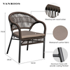 Weather-Resistant Powder Coated Aluminum Patio Chair with 5cm Waterproof Cushion