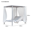 Low-Maintenance Resort Outdoor Double Sun Lounger with Adjustable Canopy Shade