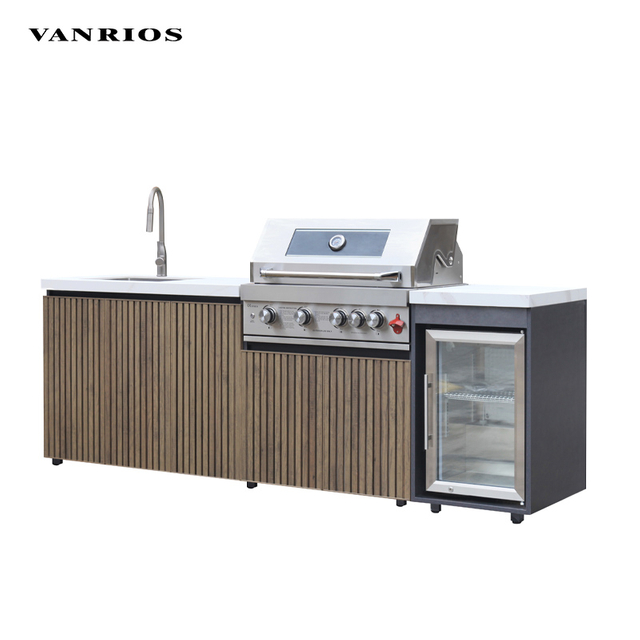All-Weather Modular Outdoor Kitchen Cabinet System for Luxury Patio Catering KC-06