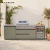Premium 100% All-Aluminum Modular Outdoor Kitchen Cabinet System with Sink & Fridge KC-19