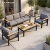 Contemporary Minimalist Modular Outdoor Aluminum Garden Sofa Luxury Patio Sectional Deep Seating Lounge Furniture GF2230