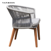 Commercial Powder-Coated Aluminum Outdoor Garden Patio Chair with Olefin Rope Backrest MB4114