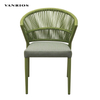 Low-Maintenance Outdoor Aluminum Bistro Chair with Hand-Woven Waterproof Olifen Rope Frame