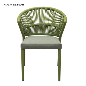 Low-Maintenance Outdoor Aluminum Bistro Chair with Hand-Woven Waterproof Olifen Rope Frame