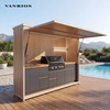 Manual Crank Shutter Outdoor Cooking BBQ Pod Heavy Duty Aluminum Frame Stainless Steel Storage Workstation shed-04