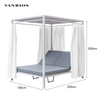 Commercial Resort Poolside Aluminum Sun Lounger with Waterproof Canopy