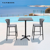 Outdoor High Bar Stool with Waterproof Woven Seat and Back