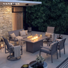 Rectangular Weather Resistant Aluminum Propane Gas Fire Pit Coffee Table for Outdoor Patio Garden CT055