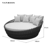 UV-Resistant Patio Woven Rope Lounge Sofa Bed for Outdoor Resort