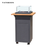 High-Performance Aluminum Gas Patio Heater Portable Outdoor Infrared Firepit Table with Glass Shield and Side Desk FP-03