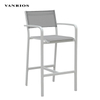 Architectural High-Profile Aluminum Frame All-Weather Sling Commercial High-Top Patio Bar Stool Chair BY4059