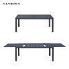 Extendable Powder Coated Aluminum Frame Slat Dining Table Weather Resistant Outdoor Commercial Furniture CT039