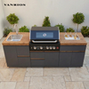 VANRIOS KC-22 All-Aluminum Modular Outdoor Kitchen with Gas Grill and Kamado Smoker