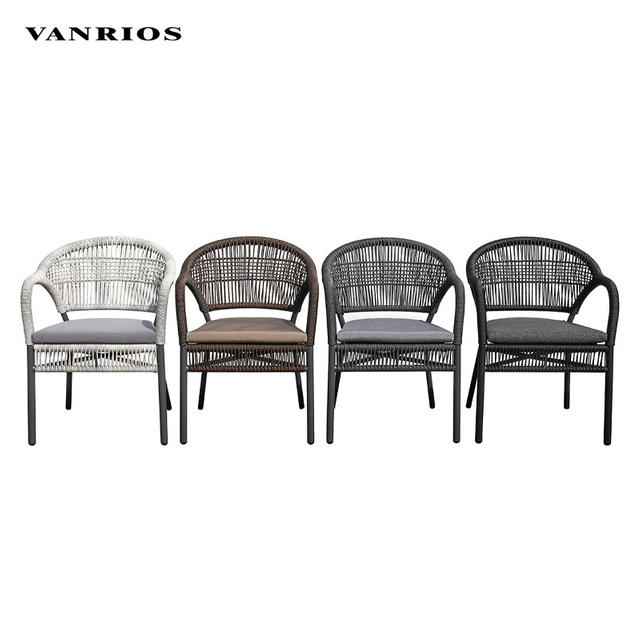 Weather-Resistant Powder Coated Aluminum Patio Chair with 5cm Waterproof Cushion
