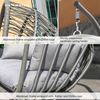 Space Saving Foldable Flat Pack Handwoven Olefin Rope Steel Frame Outdoor Patio Egg Hanging Swing Chair Commercial HB-04