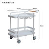Commercial Weather-Resistant White Aluminum Outdoor Serving Cart with Lockable Wheels
