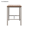 Commercial Aluminium Bar Height Outdoor Table Set Powder-Coated Slat Top Garden Furniture BT-07