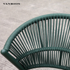 Low-Maintenance Outdoor Aluminum Bistro Chair with Hand-Woven Waterproof Olifen Rope Frame