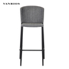 Outdoor High Bar Stool with Waterproof Woven Seat and Back