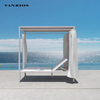 Low-Maintenance Resort Outdoor Double Sun Lounger with Adjustable Canopy Shade
