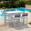 Architectural High-Profile Aluminum Frame All-Weather Sling Commercial High-Top Patio Bar Stool Chair BY4059
