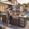 All-Weather Modular Outdoor Kitchen Cabinet System for Luxury Patio Catering KC-06