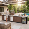 VANRIOS 3.3-Meter Grand All-Aluminum Outdoor Kitchen Island with Pizza Oven KC-07