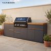 VANRIOS KC-22 All-Aluminum Modular Outdoor Kitchen with Gas Grill and Kamado Smoker