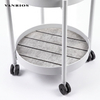 Mobile 2-Tier Aluminum Liquor Bar Cart with Lockable Wheels