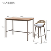 Commercial Aluminium Bar Height Outdoor Table Set Powder-Coated Slat Top Garden Furniture BT-07