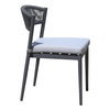 Weather-Resistant Powder-Coated Aluminum Patio Dining Chair with Woven Rope Back