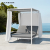 Commercial Resort Poolside Aluminum Sun Lounger with Waterproof Canopy