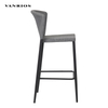 Outdoor High Bar Stool with Waterproof Woven Seat and Back