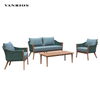 Contemporary Aluminum Outdoor Garden Sofa Coffee Table Set Weather Resistant Patio Conversation Furniture GF2216