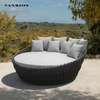 UV-Resistant Patio Woven Rope Lounge Sofa Bed for Outdoor Resort