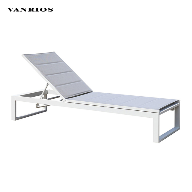 Powder Coated Aluminum Sun Lounger Quick Dry Foam Chaise Lounge Poolside Garden Patio Furniture MB4103 