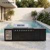 Premium 430 Stainless Steel Modular Outdoor Kitchen Island with Grill, Fridge and Sink （KC-26-611）