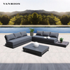 Weather-Resistant Powder-Coated Aluminum Outdoor Modular Sectional Sofa Set