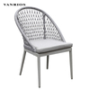 Commercial Weatherproof Powder Coated Aluminum Outdoor Rope Dining Set Garden Restaurant Table and Chair Set MB4055