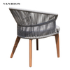 Commercial Powder-Coated Aluminum Outdoor Garden Patio Chair with Olefin Rope Backrest MB4114