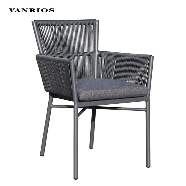 Space-Saving Stackable Commercial Outdoor Patio Dining Chair with Quick Dry Cushion MB4159