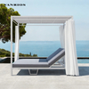 Commercial Resort Poolside Aluminum Sun Lounger with Waterproof Canopy