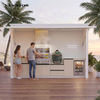 Commercial Stainless Steel Outdoor BBQ Grill Pod with Refrigerator and Sink