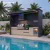 Modular Stainless Steel Gas Grill Station Pod with Integrated Fridge and Sink Cabinet