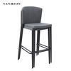 Outdoor High Bar Stool with Waterproof Woven Seat and Back