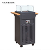 High-Performance Aluminum Gas Patio Heater Portable Outdoor Infrared Firepit Table with Glass Shield and Side Desk FP-03