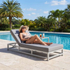 Corrosion-Resistant Powder-Coated Aluminum Outdoor Daybed Chaise Lounge for Luxury Villas and Gardens